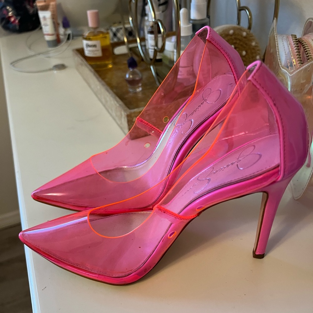 Jessica Simpson Pink Clear Heels